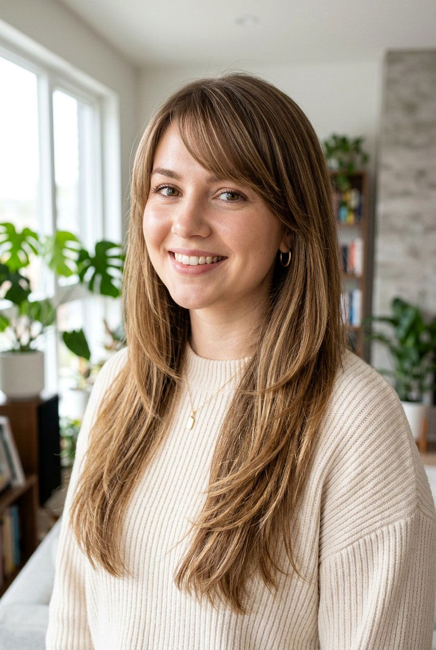 Side Bangs Long Hair Round Face - 20 side bangs for long hair - 20 side bangs for long hair