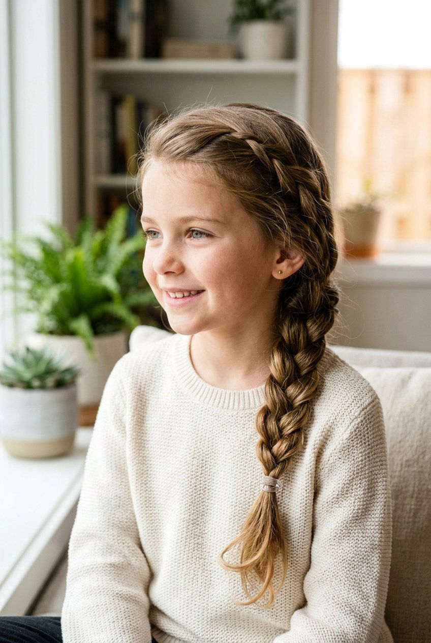 Side Braid - 20 simple hairstyles for girls - 20 simple hairstyles for girls