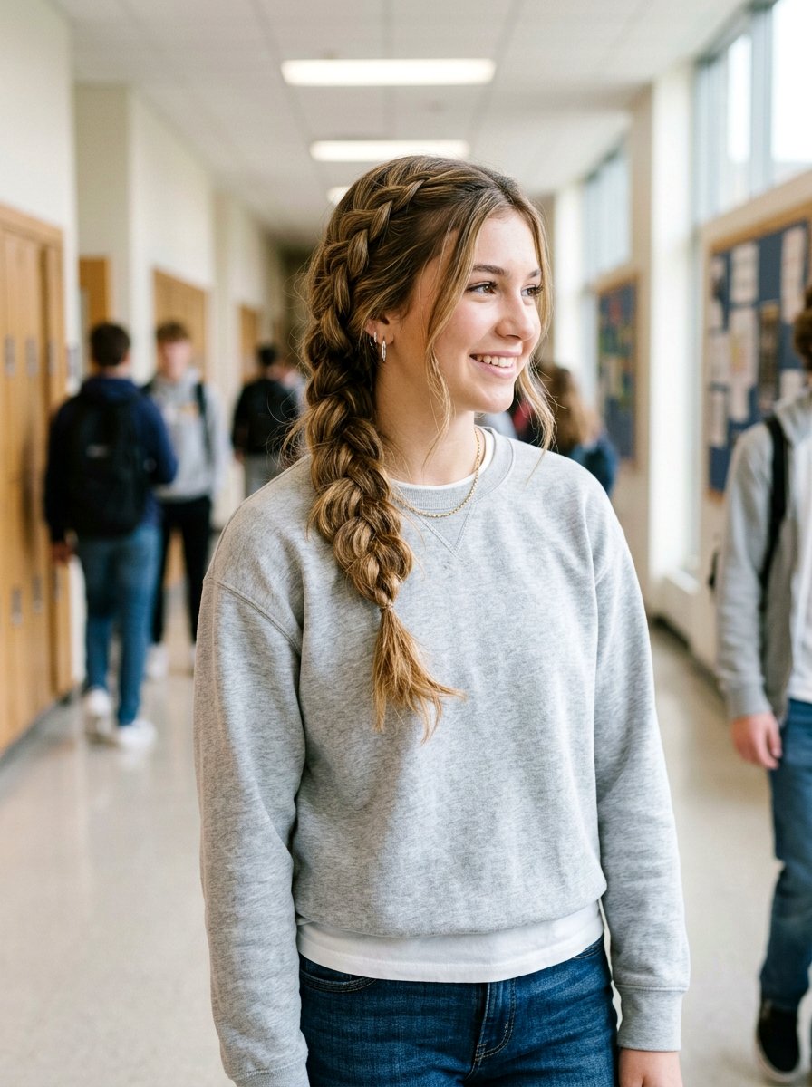 Side Braid - 20 quick hairstyle for school mornings teens - 20 quick hairstyle for school mornings teens
