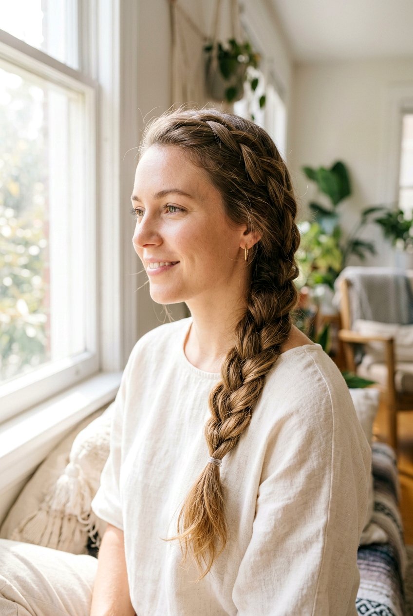 Side Braid - 20 bedtime braid hairstyles for waves - 20 bedtime braid hairstyles for waves