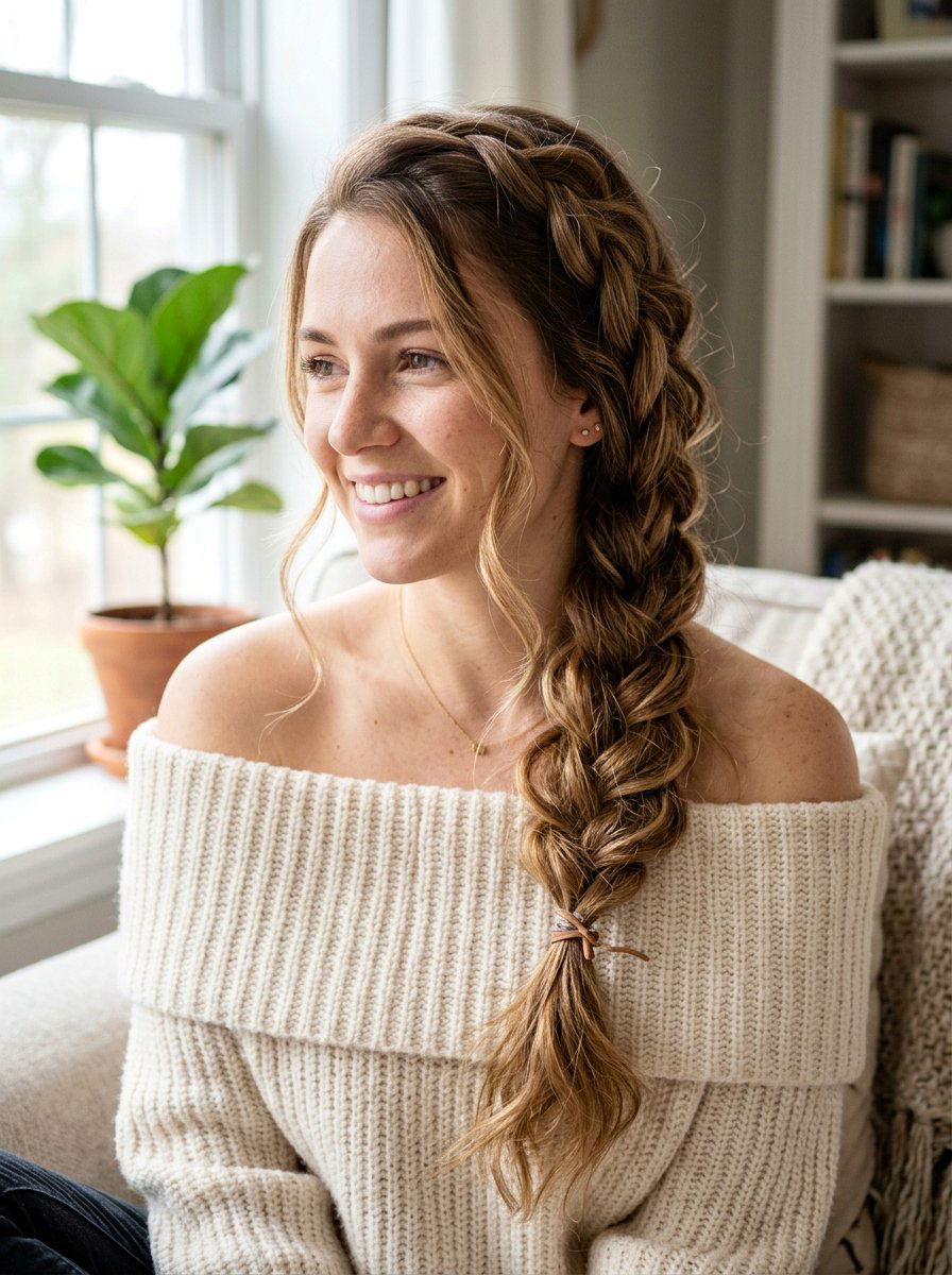 Side Braid - 20 windy day braid hairstyle - 20 windy day braid hairstyle