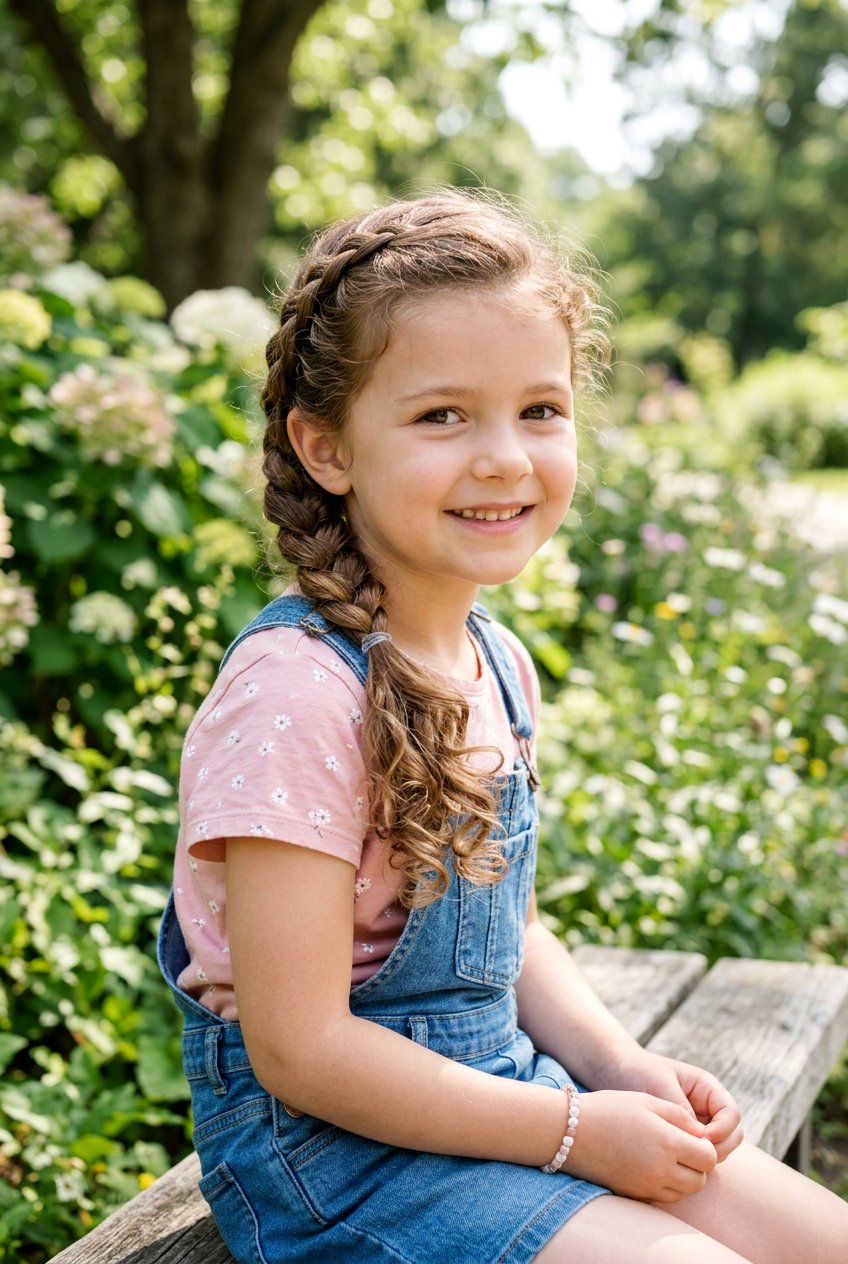 Side Braid - 20 easy curly hairstyles for little girls - 20 easy curly hairstyles for little girls