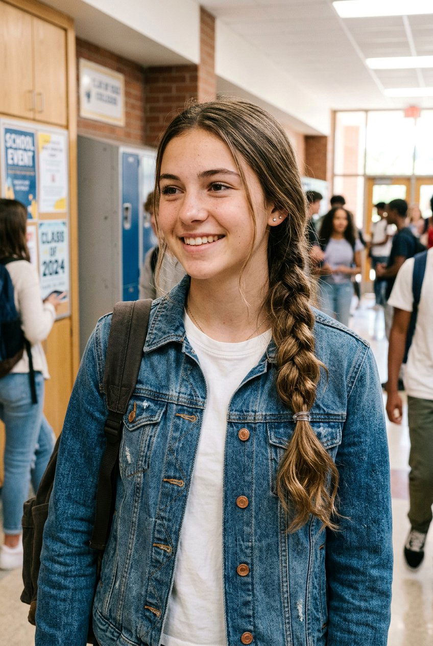 Side Braid - 20 simple braid for school girls - 20 simple braid for school girls