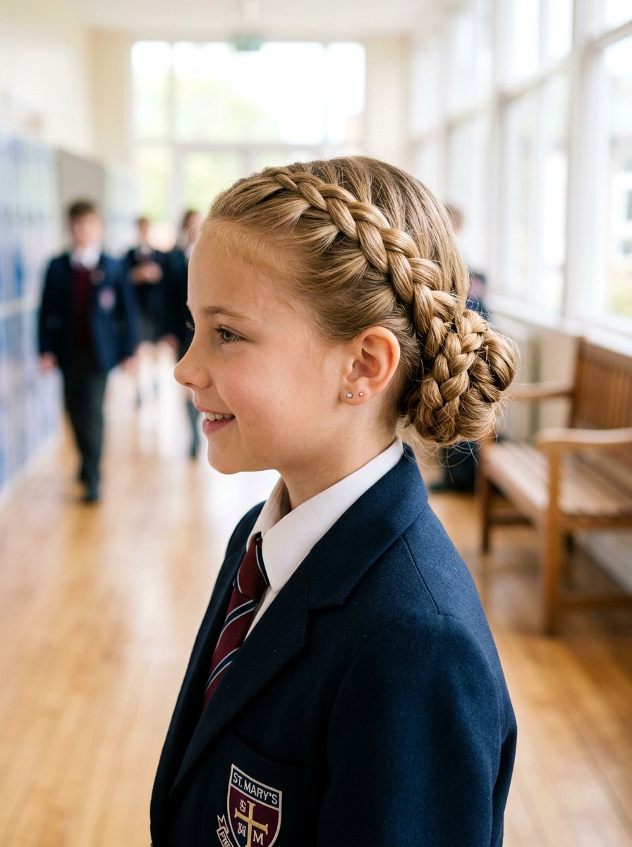 Side Braid Bun - 20 school side braid hairstyle - 20 school side braid hairstyle