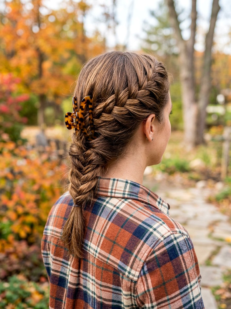 Side Braid Claw Clip - 20 claw clip hairstyle for moms - 20 claw clip hairstyle for moms