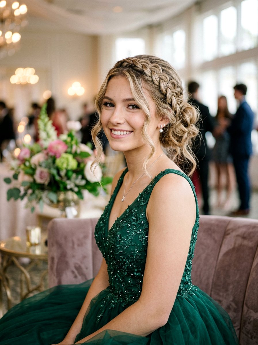 Side Braid Crown for Homecoming - 20 homecoming side braid hairstyle - 20 homecoming side braid hairstyle