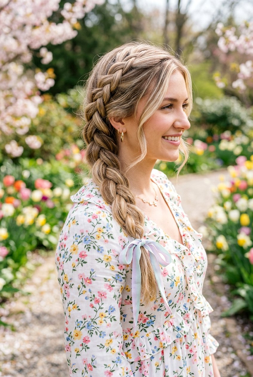 Side Braid Easter Hairstyle - 20 easter braid hairstyles - 20 easter braid hairstyles
