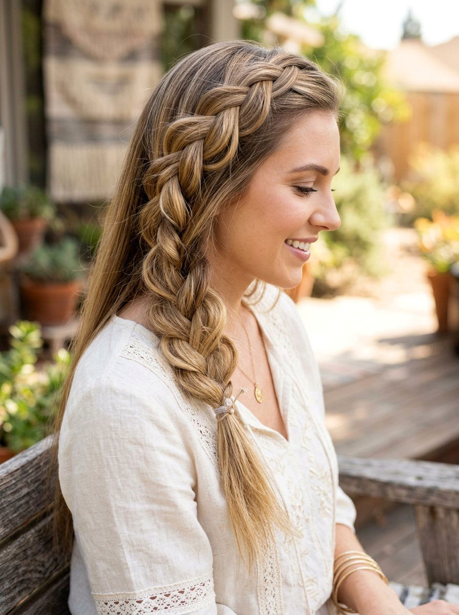 Side Braid For Long Straight Layers - 20 quick hairstyle for long straight layers - 20 quick hairstyle for long straight layers