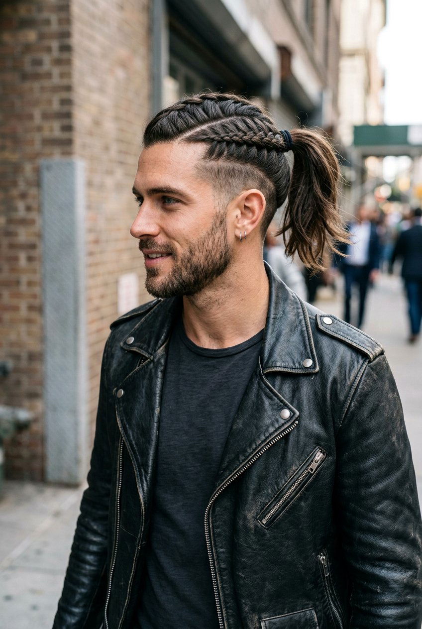 Side Braid For Men - 20 braided ponytail for men - 20 braided ponytail for men
