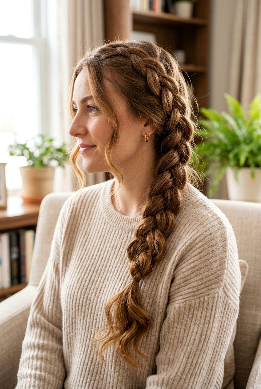 Side Braid For Movie Night - 20 movie night hairstyles - 20 movie night hairstyles