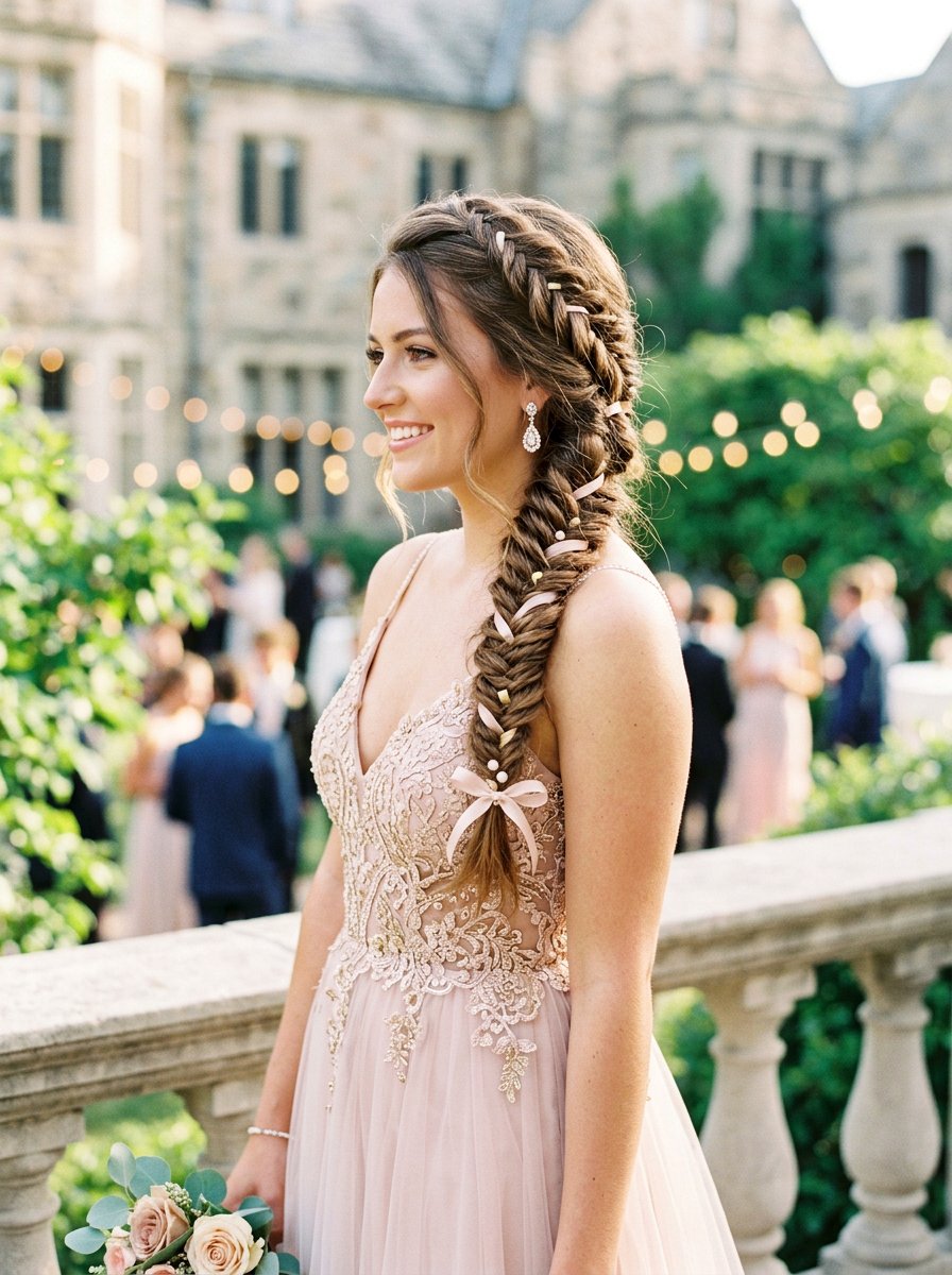 Side Braid For Prom - 20 prom hairstyles for fine medium hair - 20 prom hairstyles for fine medium hair