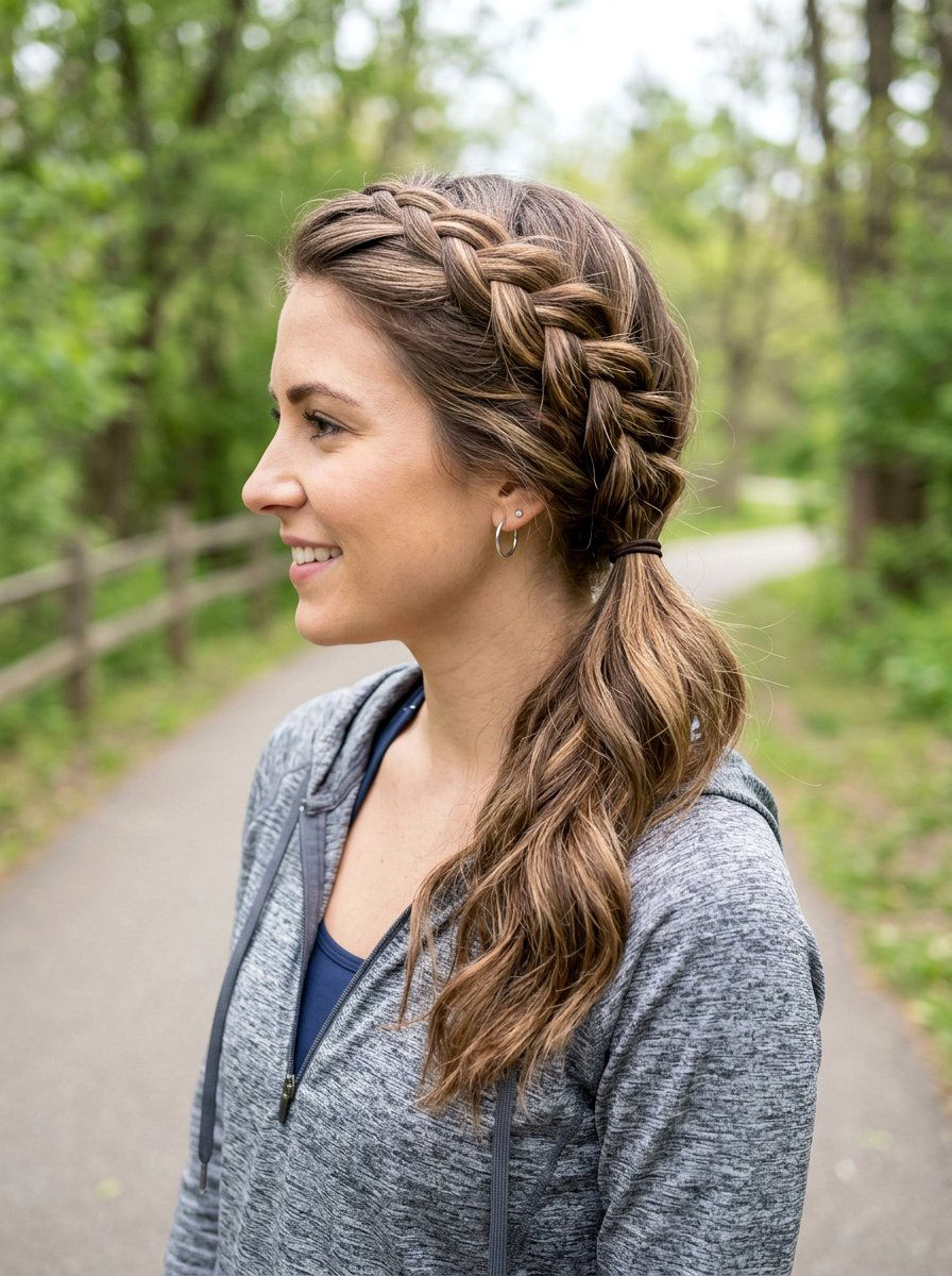 Side Braid Into Ponytail - 20 volleyball ponytail with braid - 20 volleyball ponytail with braid