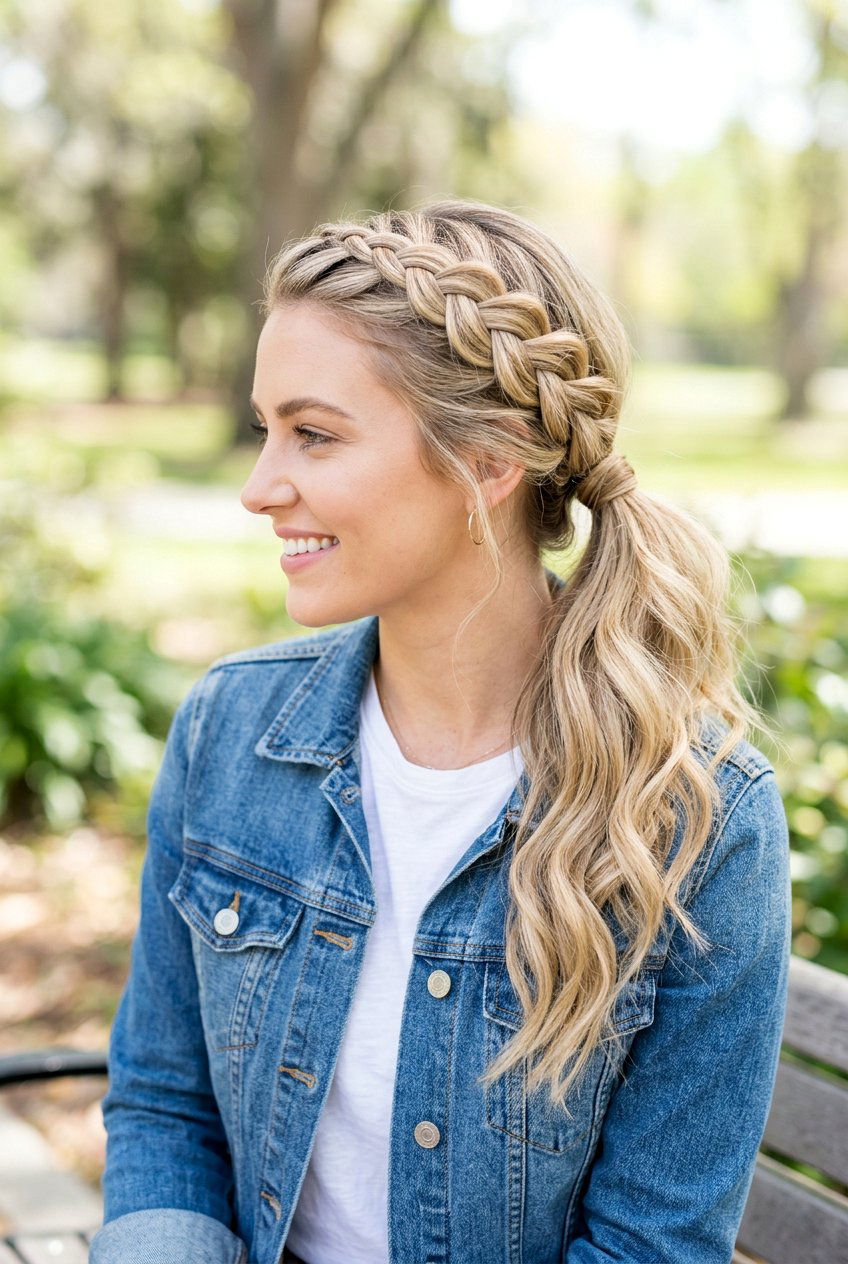 Side Braid Ponytail - 20 rainy day ponytail for women - 20 rainy day ponytail for women