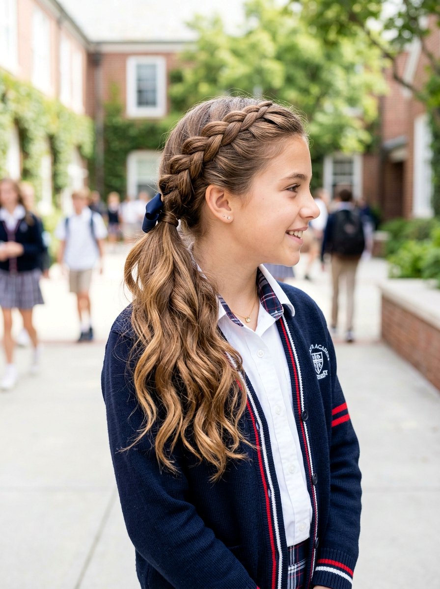 Side Braid Ponytail - 20 school braid ponytail for long hair - 20 school braid ponytail for long hair