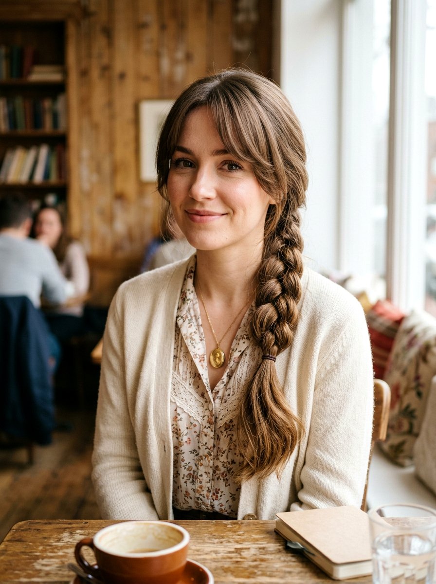 Side Braid Ponytail With Bangs - 20 party hairstyle with side braid ponytail - 20 party hairstyle with side braid ponytail