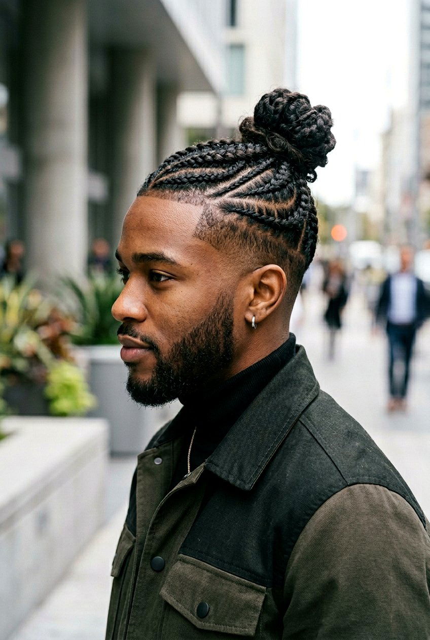 Side Braid Top Knot - 20 braided top knot men - 20 braided top knot men