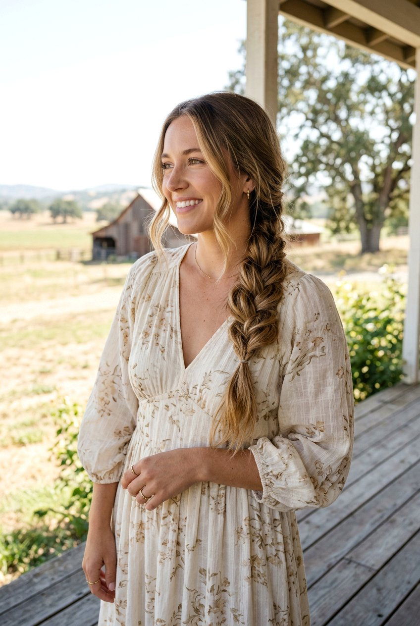 Side Braid Western Hairstyle - 20 western hairstyles for women - 20 western hairstyles for women