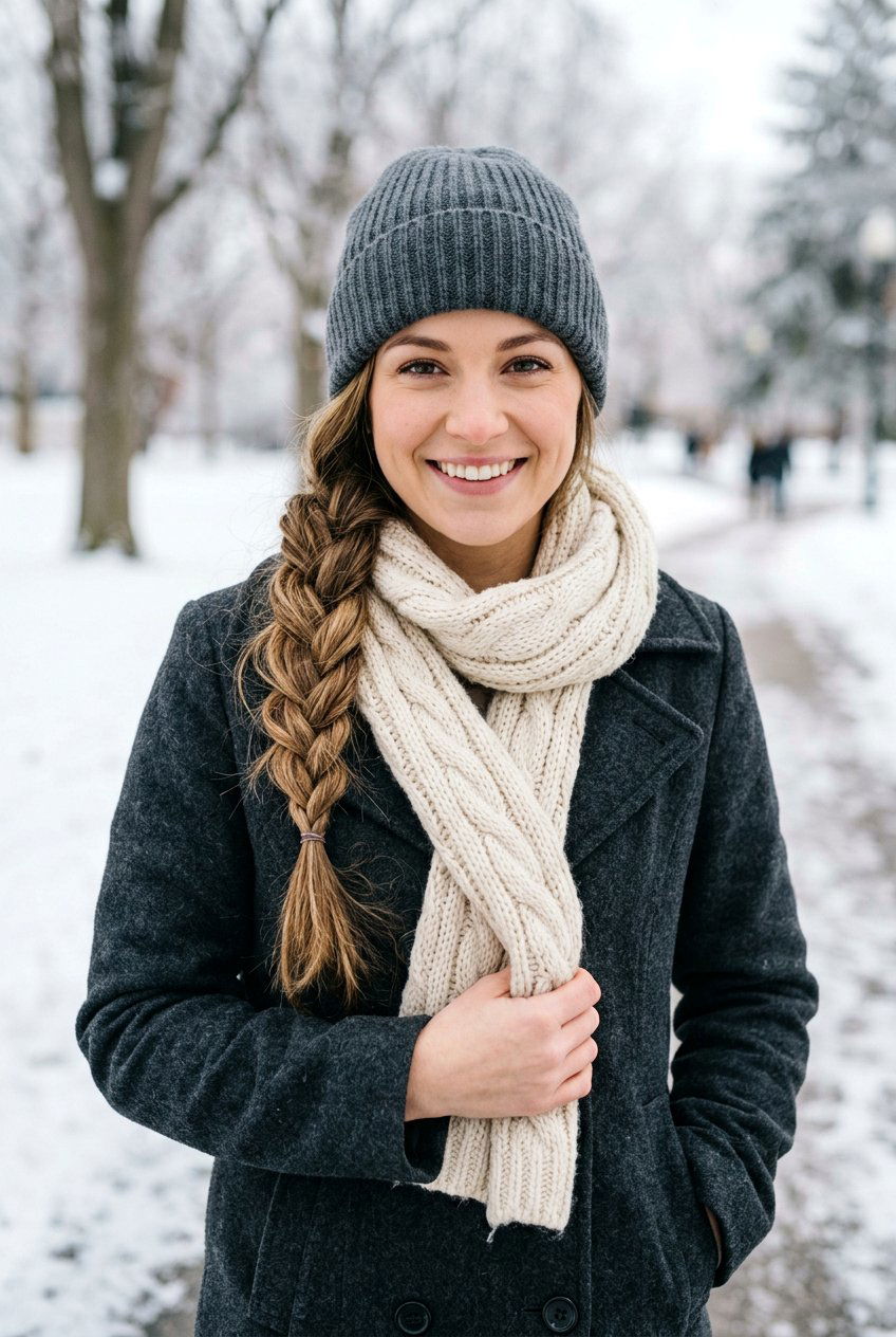 Side Braid With Beanie - 20 beanie hairstyles - 20 beanie hairstyles