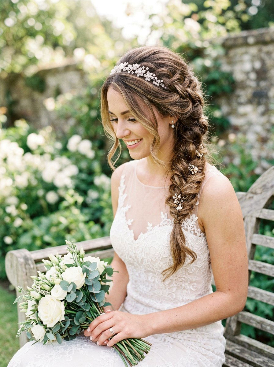 Side Braid With Headband Wedding - 20 wedding hairstyles with side braid - 20 wedding hairstyles with side braid