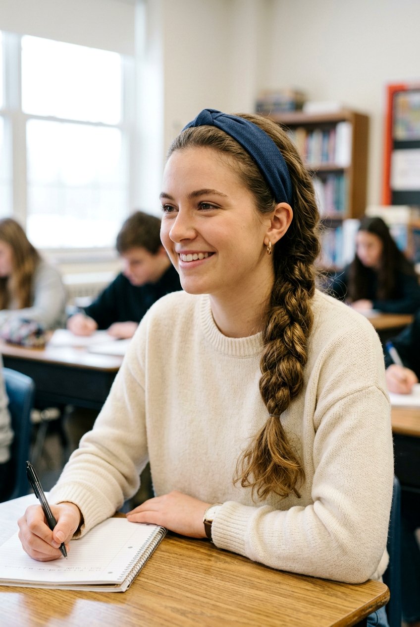 Side Braid With Headband - 20 back to school hairstyles with headband - 20 back to school hairstyles with headband