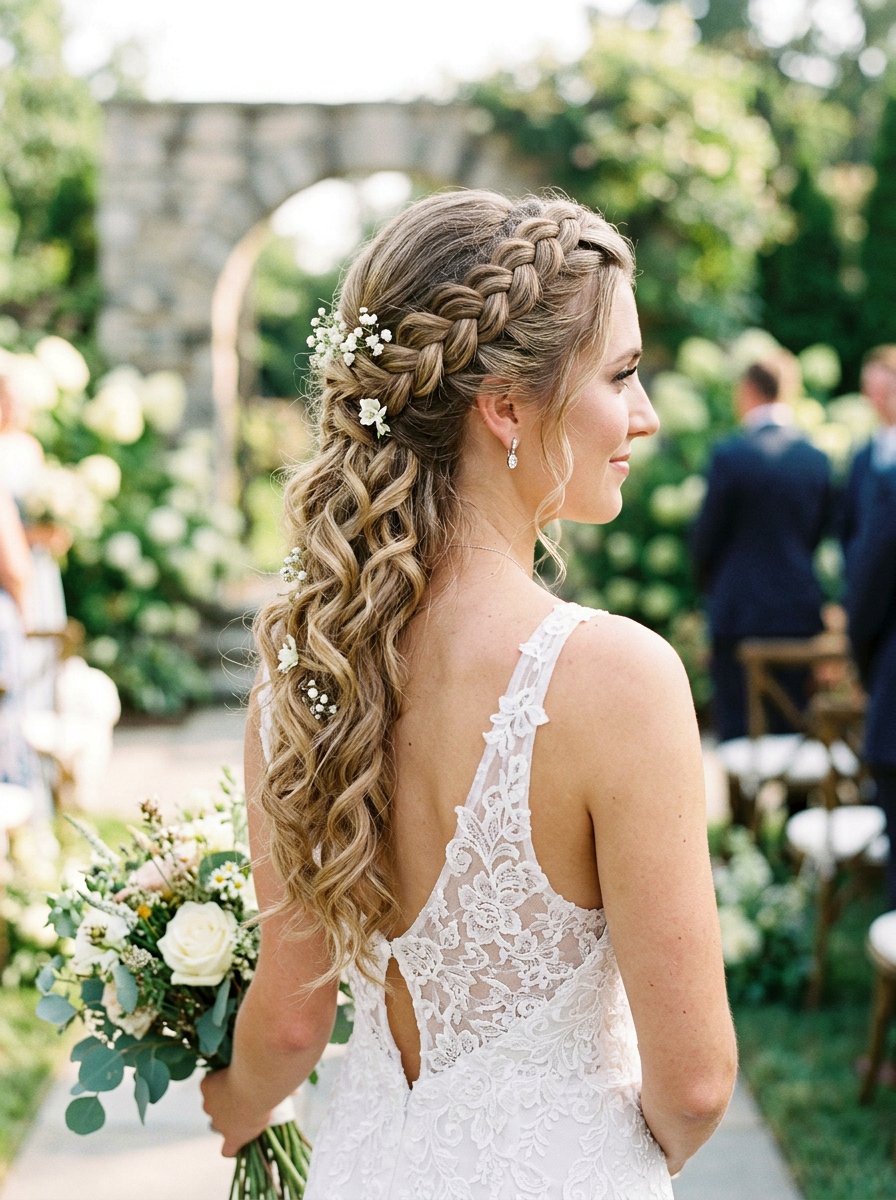Side Braid With Loose Curls Wedding - 20 wedding hairstyles with side braid - 20 wedding hairstyles with side braid