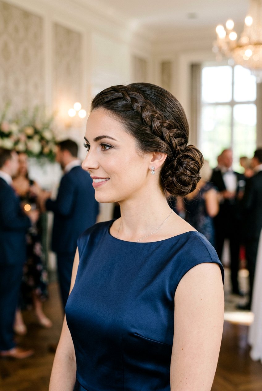 Side Braid With Low Bun For Wedding Guest - 20 side braid for wedding guest - 20 side braid for wedding guest