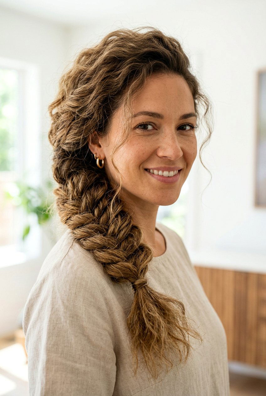 Side Braid for Frizzy Hair - 20 hairstyles for frizzy hair - 20 hairstyles for frizzy hair
