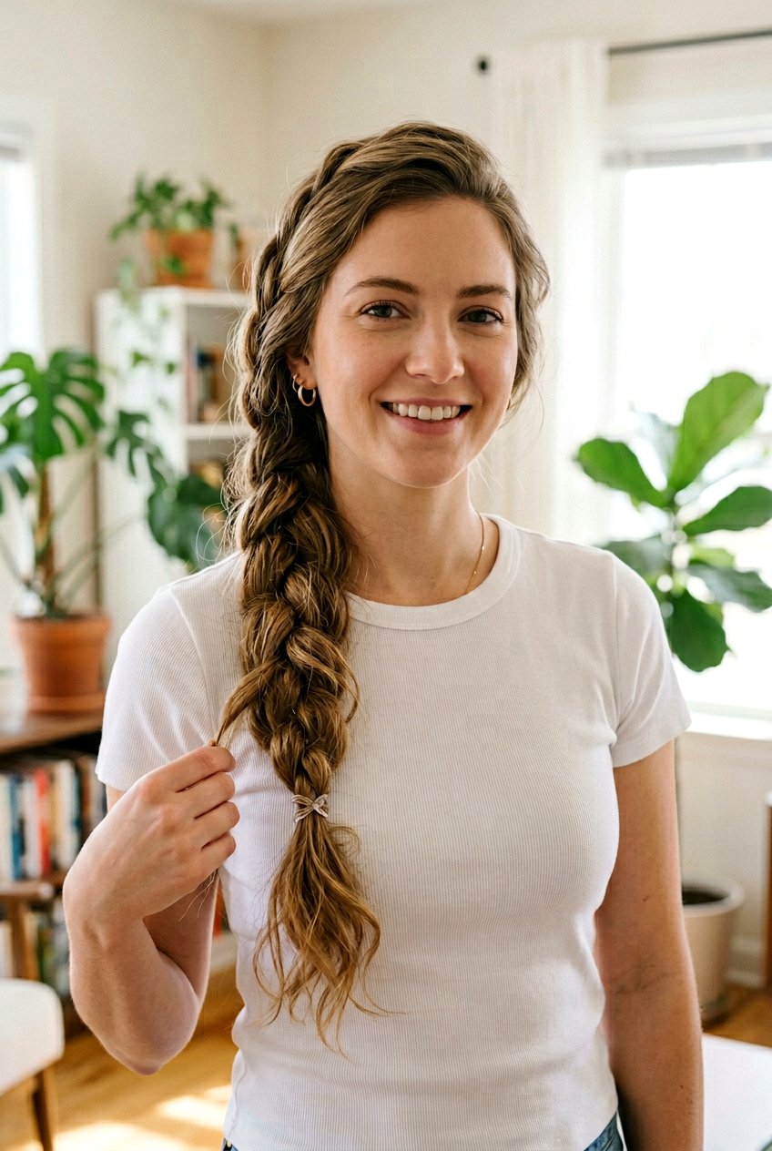 Side Braid for Moms - 20 easy hairstyles for moms - 20 easy hairstyles for moms