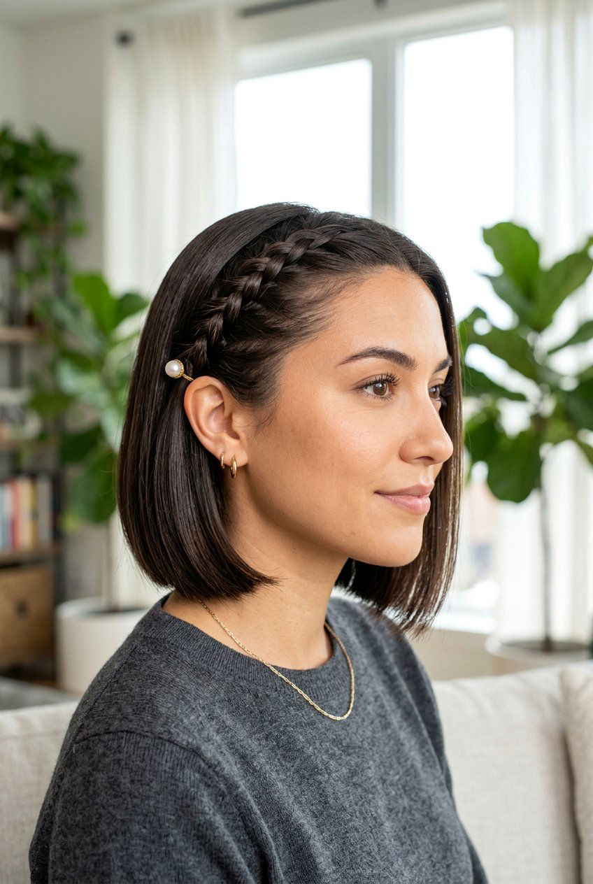 Side Braided Bob - 20 graduation hairstyle for short bob - 20 graduation hairstyle for short bob