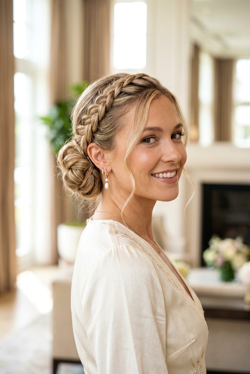 Side Braided Bun - 20 recital hairstyle with braid bun - 20 recital hairstyle with braid bun