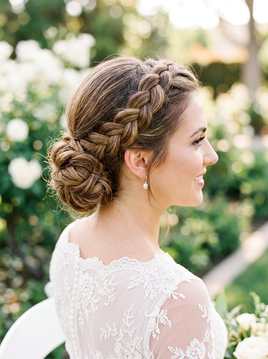 Side Braided Bun For Wedding Guest - 20 simple wedding guest bun for medium hair - 20 simple wedding guest bun for medium hair