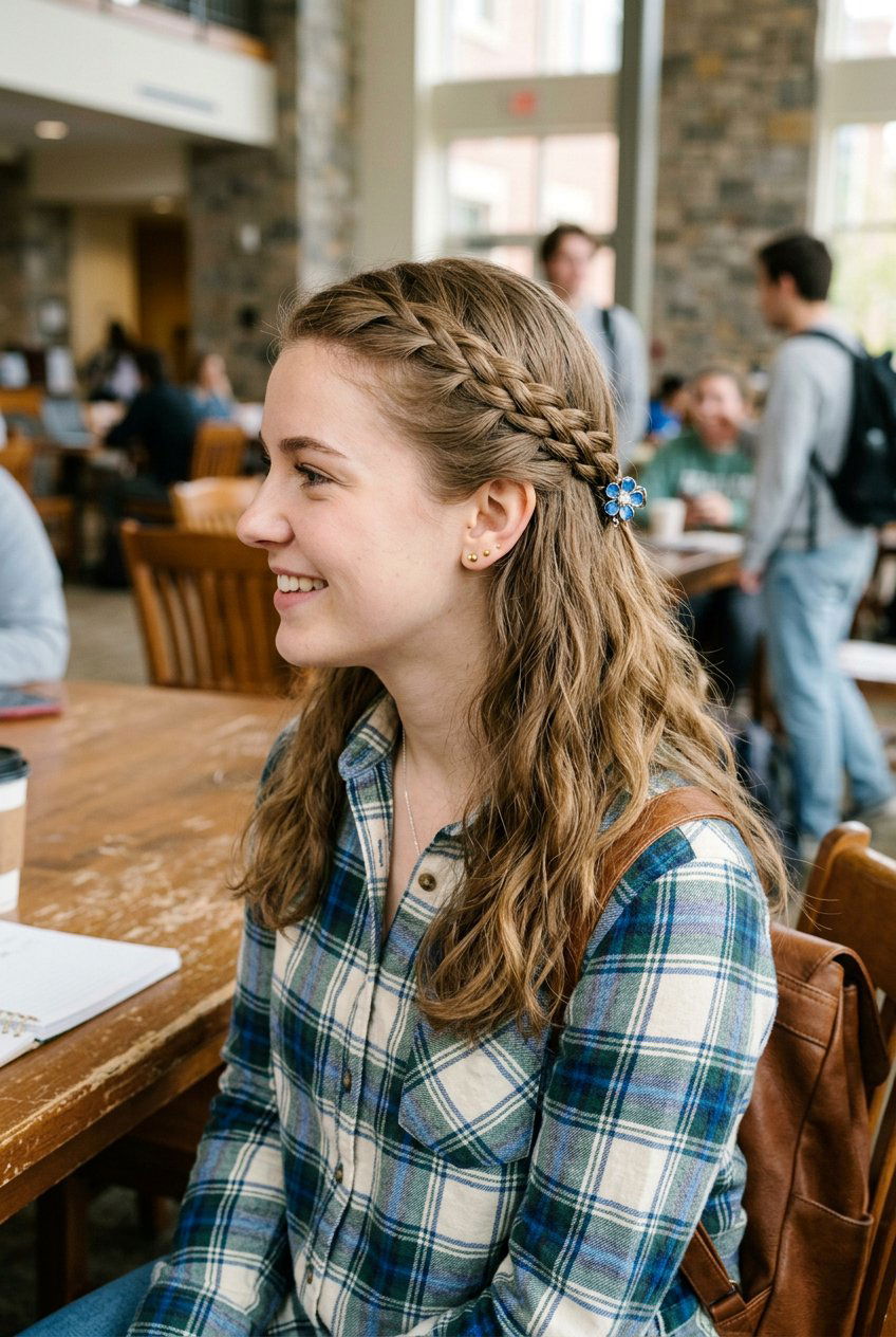 Side Braided Clip Style - 20 dorm friendly claw clip hairstyle - 20 dorm friendly claw clip hairstyle