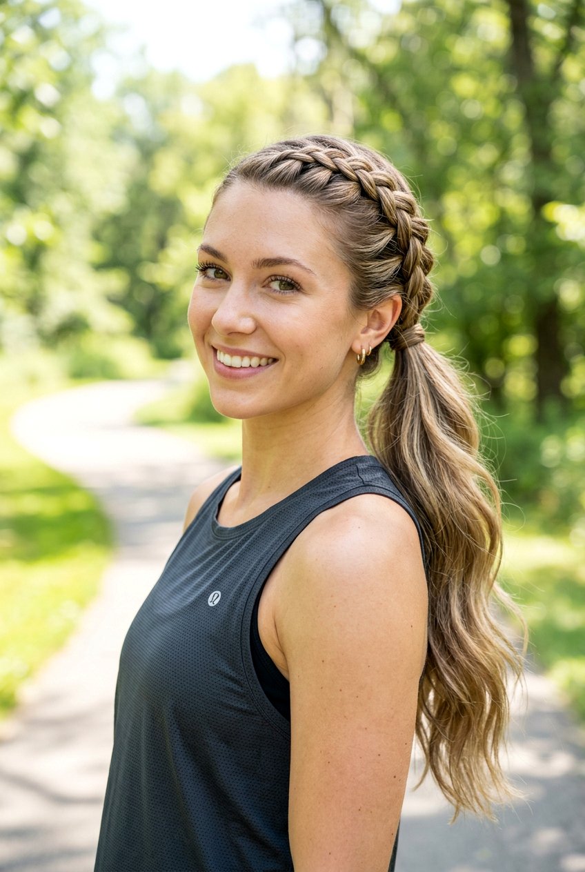 Side Braided Ponytail - 20 easy morning hairstyle for long layers - 20 easy morning hairstyle for long layers