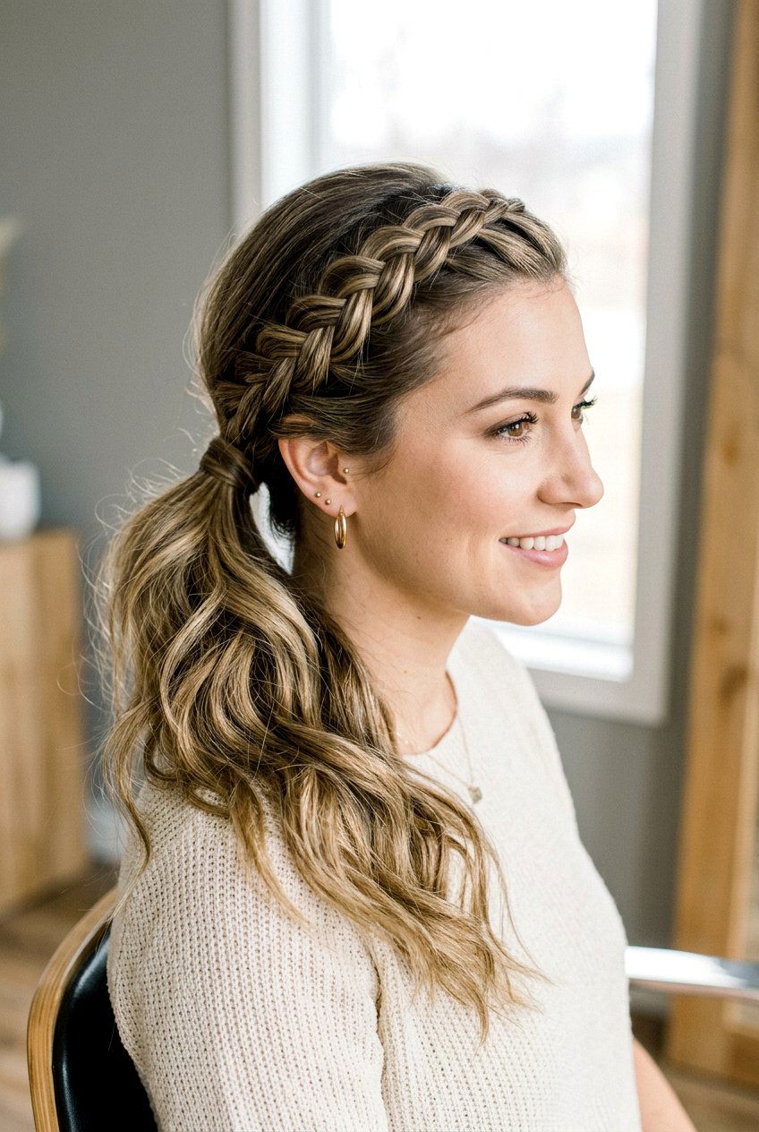 Side Braided Ponytail - 20 braided ponytail hairstyles - 20 braided ponytail hairstyles