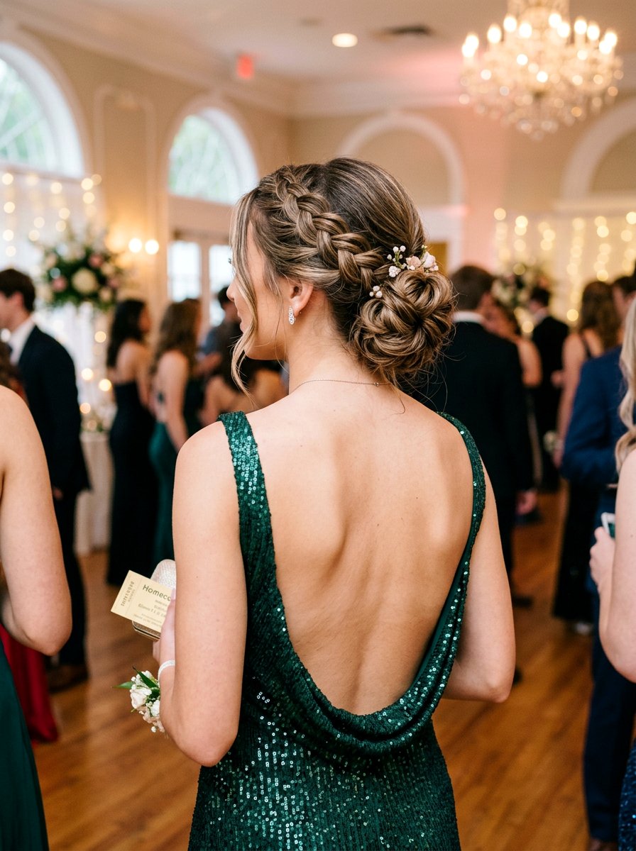 Side Braided Updo for Homecoming - 20 homecoming side braid hairstyle - 20 homecoming side braid hairstyle