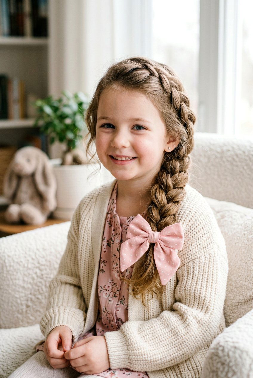 Side Braids - 20 easy braid styles for little girls - 20 easy braid styles for little girls