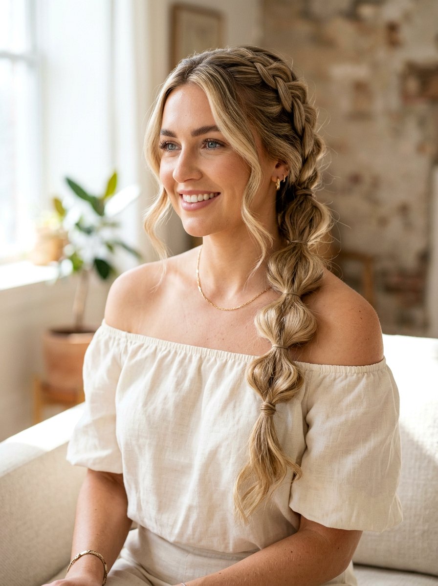 Side Bubble Braid - 20 y2k bubble braid hairstyle - 20 y2k bubble braid hairstyle