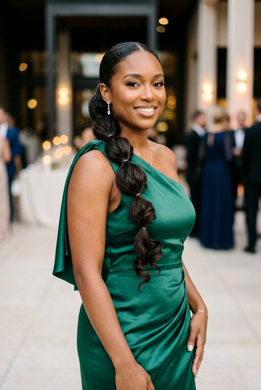 Side Bubble Ponytail - 20 bubble ponytail for wedding guest - 20 bubble ponytail for wedding guest