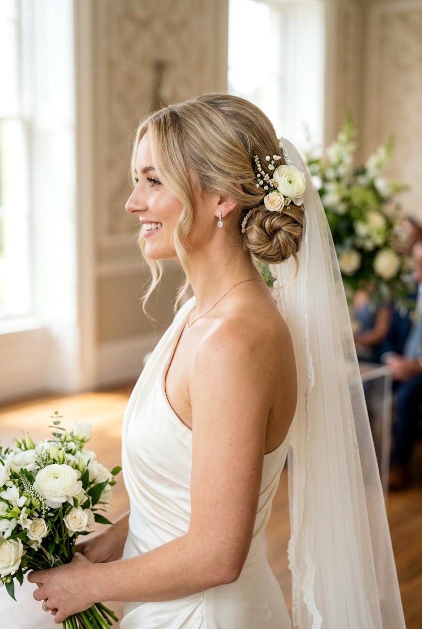 Side Bun Bridal Hair With Veil - 20 classic bridal bun for veil - 20 classic bridal bun for veil