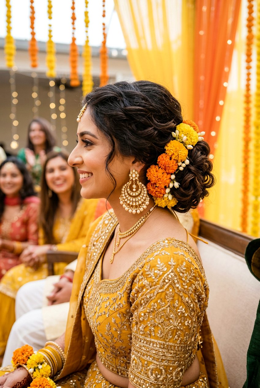 Side Bun Mayun Hairstyles For Bride - 20 mayun hairstyles for bride - 20 mayun hairstyles for bride