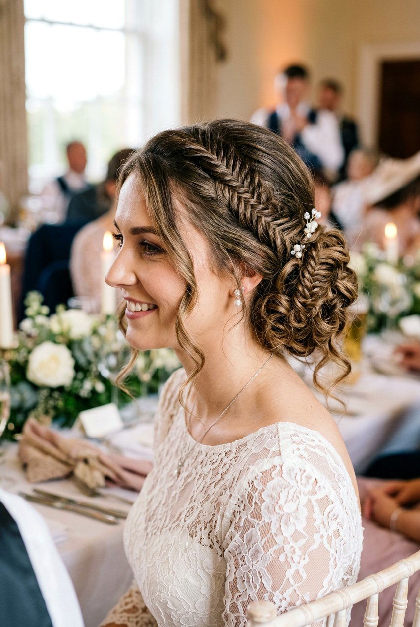 Side Bun With Curls And Braids - 20 bridesmaid side bun with curls - 20 bridesmaid side bun with curls