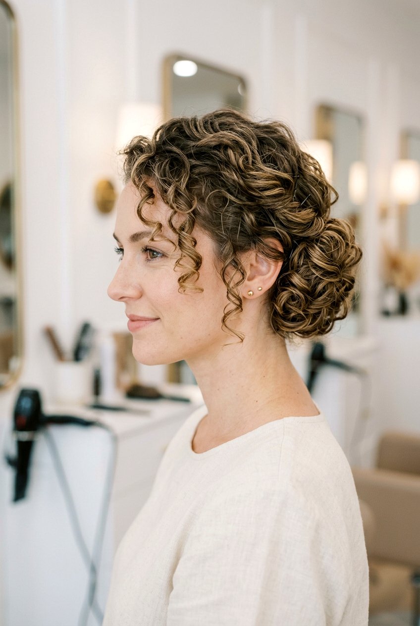 Side Bun With Curls For Short Hair - 20 bridesmaid side bun with curls - 20 bridesmaid side bun with curls