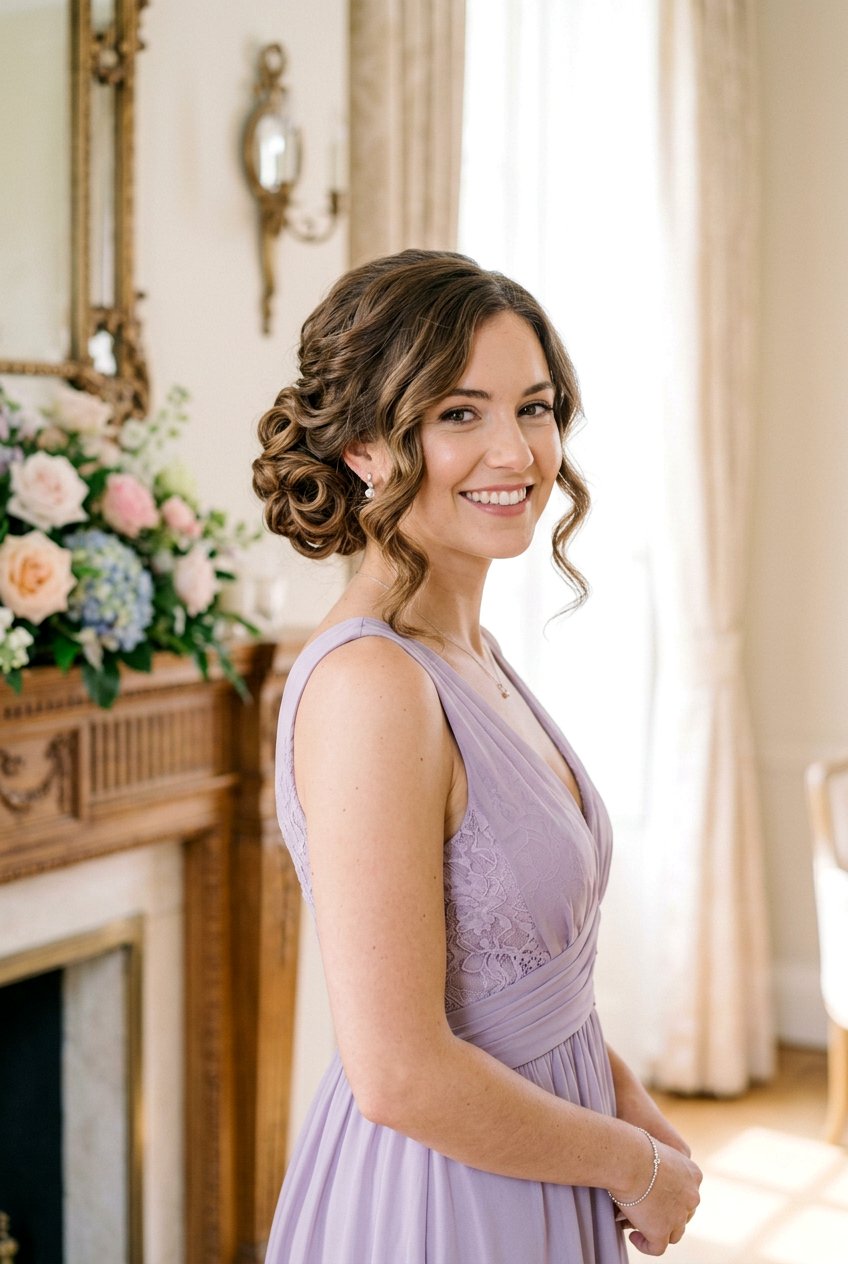 Side Bun With Face Framing Curls - 20 formal wedding guest side bun - 20 formal wedding guest side bun