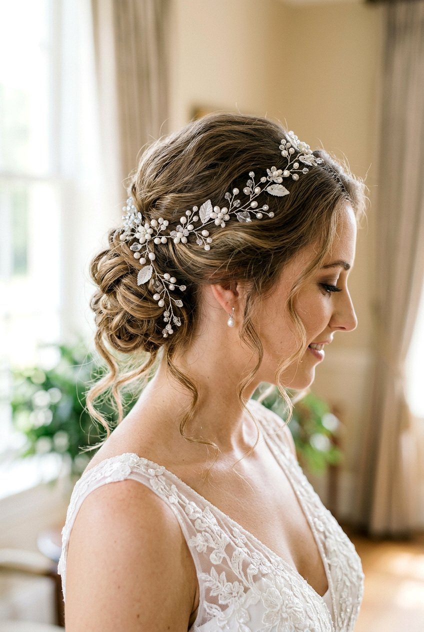 Side Bun With Hair Vine - 20 formal side bun hairstyles - 20 formal side bun hairstyles