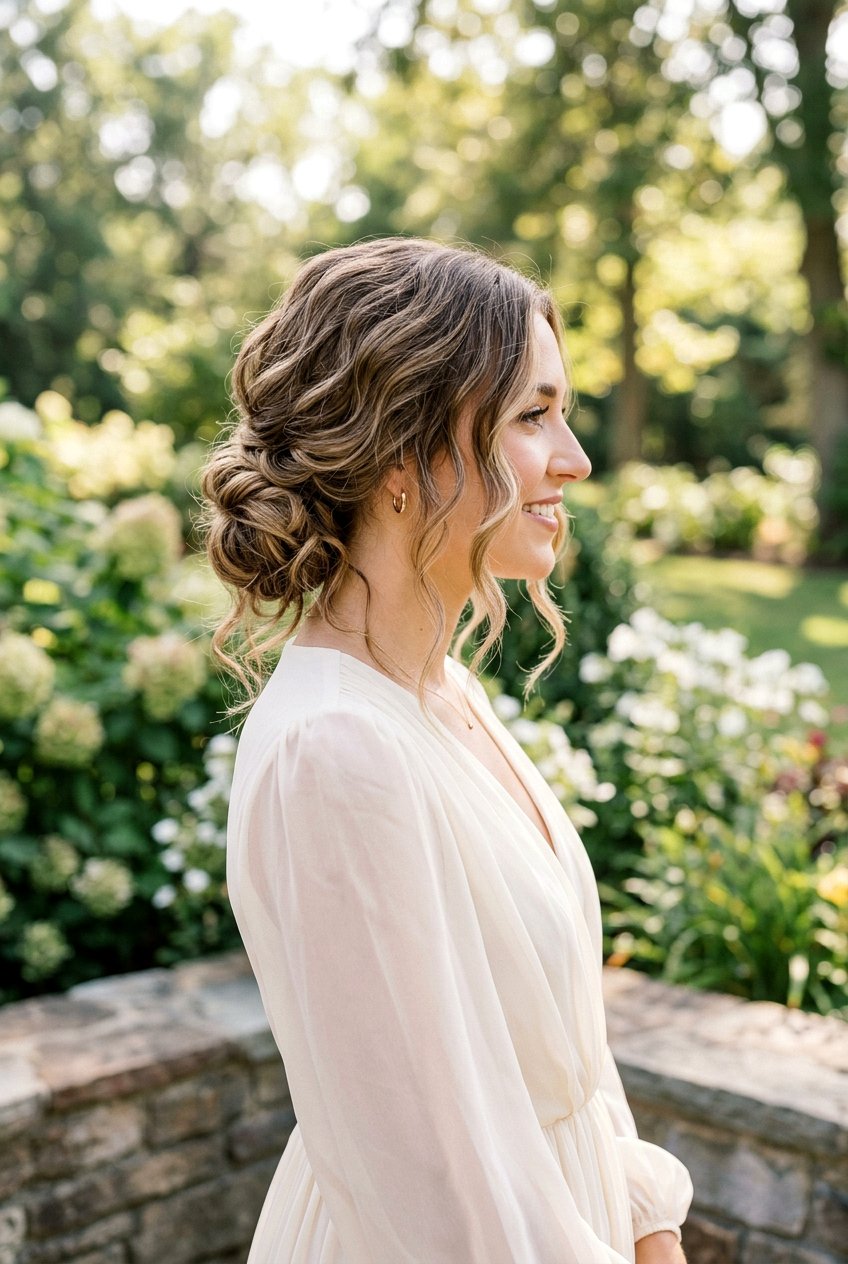 Side Bun With Loose Waves - 20 formal side bun hairstyles - 20 formal side bun hairstyles