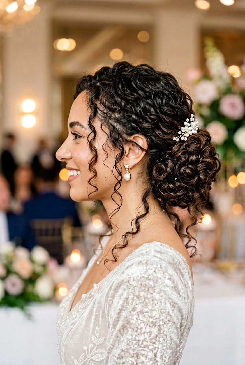 Side Chignon For Curly Hair - 20 birthday hairstyle for little girls with curls - 20 birthday hairstyle for little girls with curls