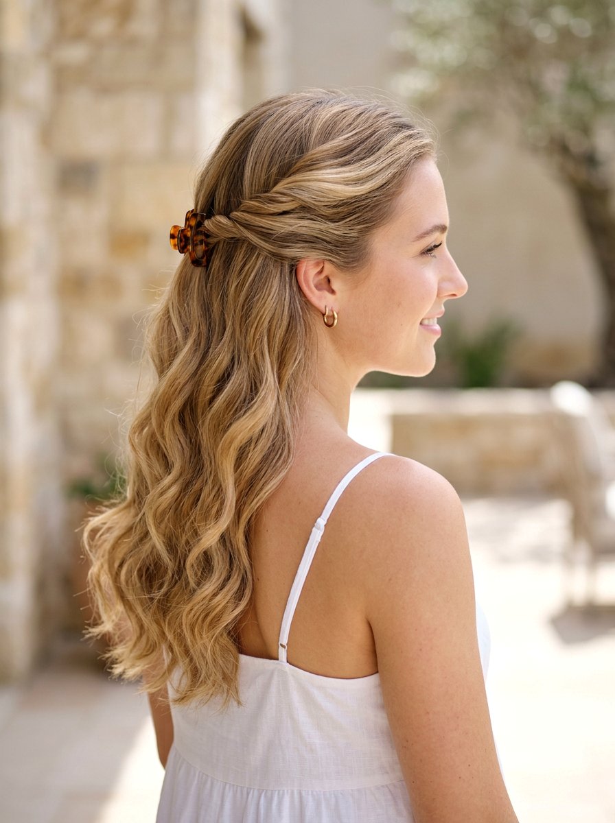 Side Claw Clip Twist - 20 summer claw clip hairstyles - 20 summer claw clip hairstyles