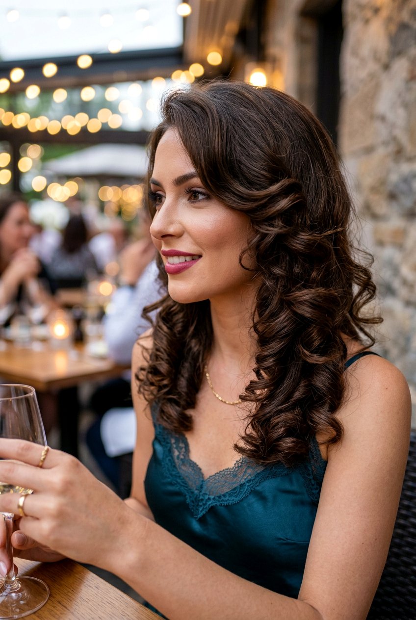 Side Curls With Face Framing Layers - 20 birthday hairstyle with side curls - 20 birthday hairstyle with side curls