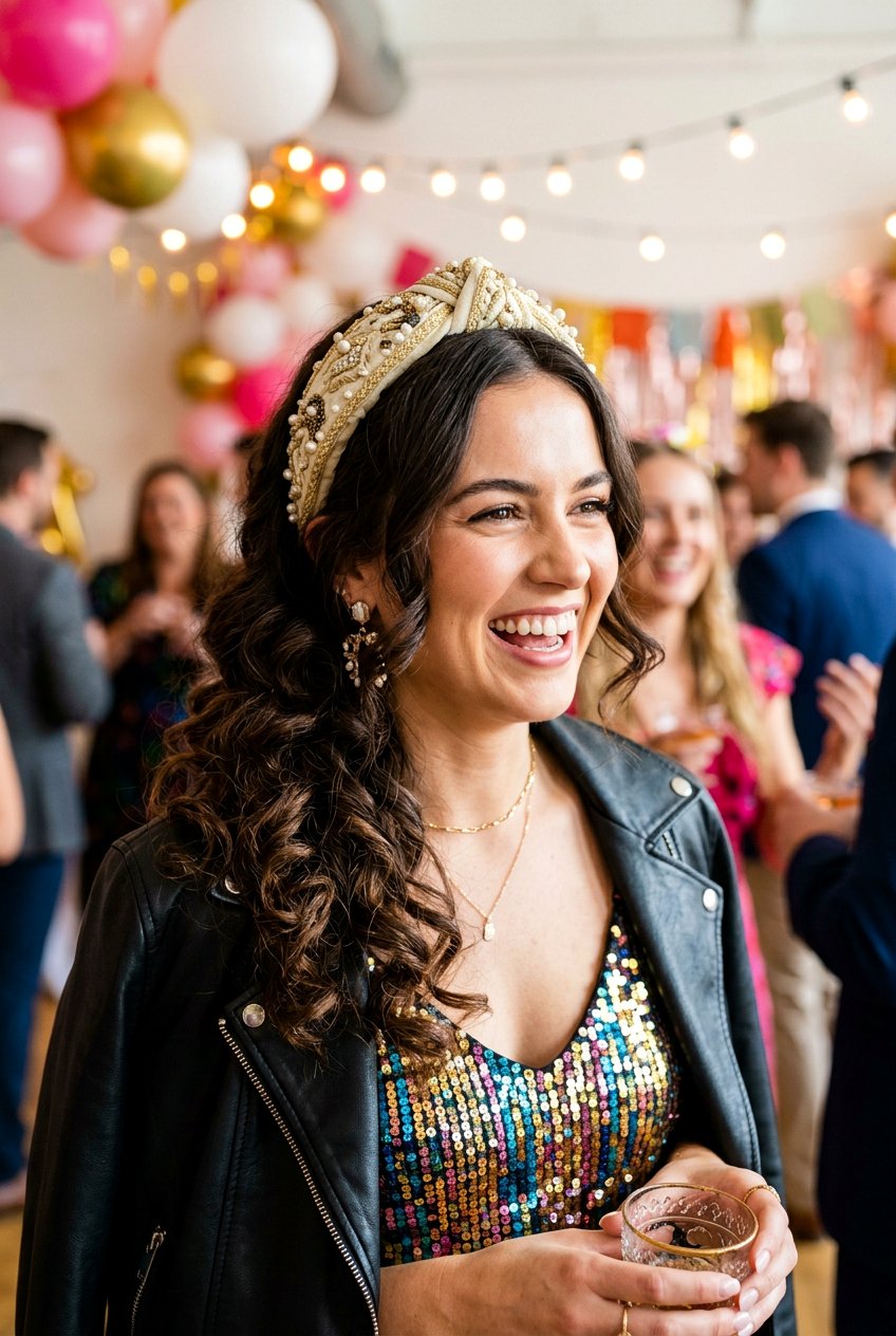 Side Curls With Headband - 20 birthday hairstyle with side curls - 20 birthday hairstyle with side curls