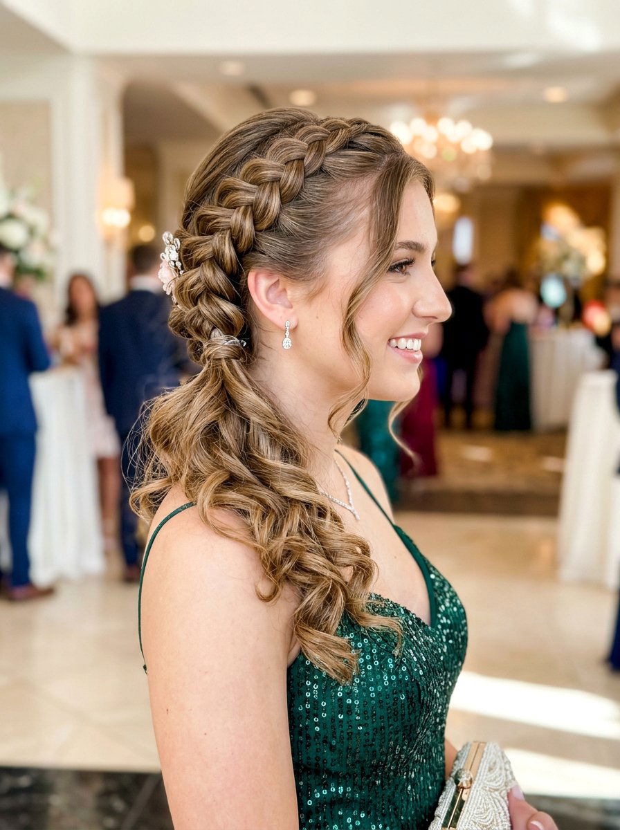 Side Dutch Braid Homecoming Hair - 20 homecoming side braid hairstyle - 20 homecoming side braid hairstyle